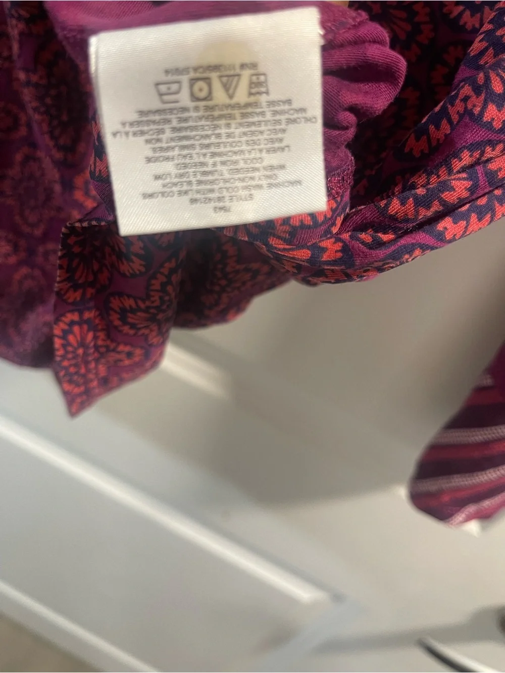 Tory Burch Pink Floral Medallion Long Sleeve Tee